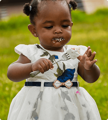 Girl eating cake