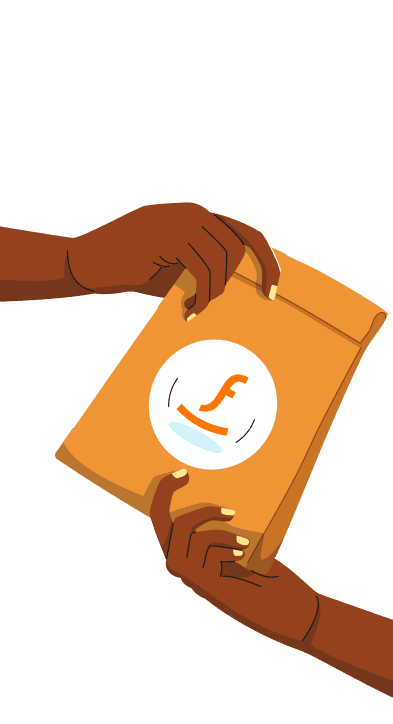 Hands holding foodelo bag